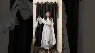 Unboxing White Anarkali #unboxingvideo #anarkali #georgette #white #tryon #poojakaushik