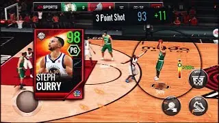98 OVR STEPH CURRY GAMEPLAY WITH 104 3 POINTER IN NBA LIVE MOBILE!