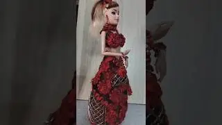 DIY Barbie dress tutorial, Barbie doll fashion. old lace reuse #shorts.