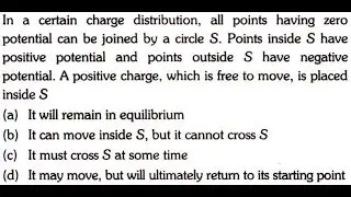 In a certain charge distribution, all points having zero potential can be joined by a