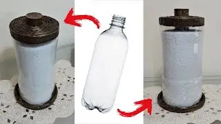 SUPORTE PARA PAPEL TOALHA FEITO COM GARRAFA PET - REVISTA   TOWEL PAPER HOLDER - ART WITH PET BOTTLE