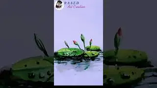 How to draw water lily with watercolour/ easy watercolour painting #shorts