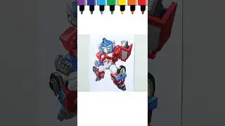 😍Optimus prime Colouring👀😯 #drawing #shorts #transformers