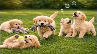 🐾😆 Adorable Puppies Fighting Over Toys on Green Grass| Cute Dog Barking Sounds | Funny Puppy Moments