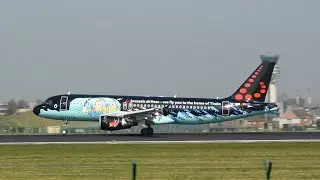*SPECIAL* Brussels Airlines Tintin livery (OO-SNB) Airbus A320-214 landing at Brussels Airport
