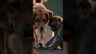 Monkey Aur Dog Ki Sachi Dosti 🐒🐕 | Emotional Animal Friendship Story | Hindi #desidog #monkey #short
