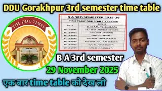 BA 3rd semester time table देख लो || DDU Gorakhpur University || #ddu #ba3rdsemester #batimetable 