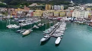 Salerno old town port, South Italy 2018.04 aerial video