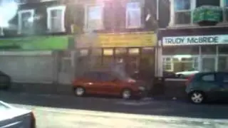 Burning car on Splott Road