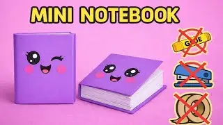 How to make mini notebook/DIY mini notebook without glue/No glue paper craft/Easy craft hub