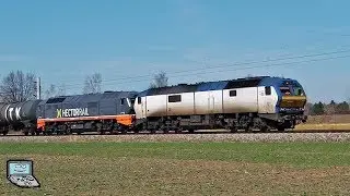 Neusörnewitz mit Dresdner S-Bahn (+Werbeloks), Dampfsonderzug, Güterzüge: DB vs. HCTOR
