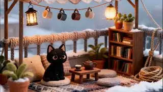 Watching the winter world go by from your safe little corner / Snowy Jazz Ambience for Stress Relief