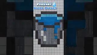 Pixel Art Water Bucket | Minecraft #pixelart #minecraft #shorts #art