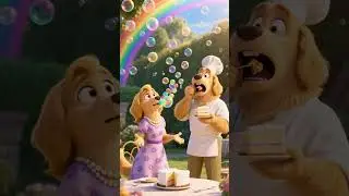 When a Golden Retriever Bakes&hellip; Bubble Chaos Ensues! 🍰🐾 #cartoon #aiart #drama