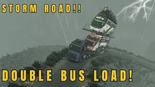 VOLVO Overloaded! Delivering 2 Buses with Passengers Through Deadly Storm Road &ndash; Extreme Live