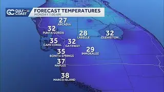 Coldest air of the decade pushing into Southwest Florida; Snow flurries possible