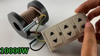 Awesome how to create 10000w free electricity energy with pvc copper wire use bolts