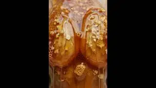 Honeycomb Heaven: Golden Dripping Textures ASMR #aesthetic #foodart #satisfyingvideo