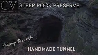 Hiking through HANDMADE TUNNEL Steep Rock Preserve Washington, CT
