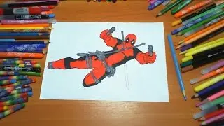Deadpool New Coloring Pages for Kids Colors Superheroes Coloring colored markers felt pens pencils