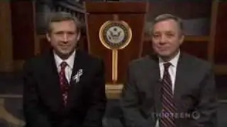 Senator Kirk with Senator Durbin before the State of the Union on PBS