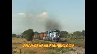 BNSF Train C-CAMSPC at Murn, Montana with Anti-Orange Lashup