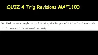 Quiz 4 revision TRIG KEY questions