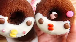 Pancake mix Cutest Bake Donuts |Chocolate donuts | Hotcake mix Donuts   ホットケーキミックスチョコレートドーナツ