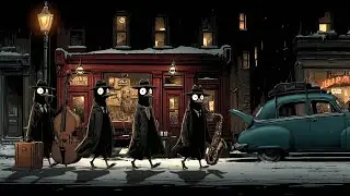 Relaxing Jazz for Deep Focus & Work – Penguins Walk Through the Night City