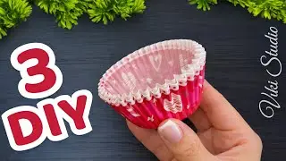 3 Easy Ideas with Cupcake Liners  DIY Paper Crafts Paper Flowers