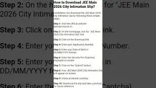 JEE Mains admit card से पहले यह slip ज़रूर download करो #jee2026 #jeeproblems #admitcard
