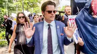 Matt Gaetz And Marjorie Taylor Greene Run Away From Protesters While Defending Insurrectionists
