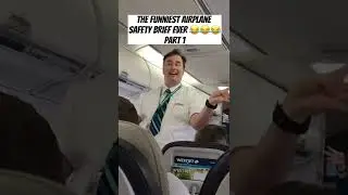 Funny Flight Attendant Performance - Safety airplane person #shorts