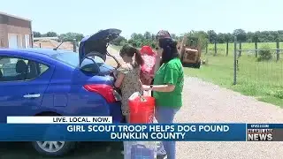 Girl Scout troop members help dog pound Dunklin County, Mo.