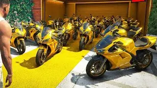 GTA 5 : Franklin Stealing The Most Expensive Gold Bikes! (GTA 5 Mods)