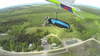 Hang gliding in easy thermals