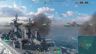 World Of Warships Random Battle Gameplay With GEORGIA Battleship (No Commentary Gameplay)