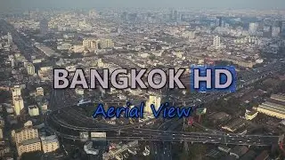 Bangkok Aerial View HD Video Stock Footage Skyline Travel Thailand Sightseeing Tourist Attraction