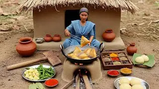 Miniature Doll Potato Salad & Samosa Cooking ASMR | Indian Village Tiny Kitchen Story