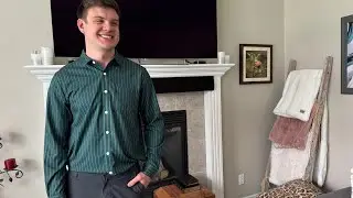This men's dress shirt will surprise you!  Check out how well it fits and how he says it feels! #ad