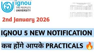 IGNOU 2nd January 2026 new notification kab honge practical