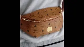 MCM Fursten Belt Bag in Visetos / COGNAC