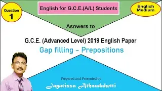 G. C. E.  (A/L 2019) Question 1 (English Medium)