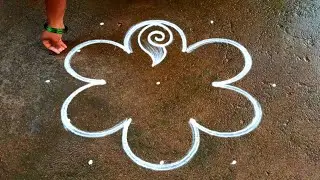 Puratasi madham new Design sangu kolam|5*3dasara muggulu| vijayadasamiSaraswati Pooja Super rangoli