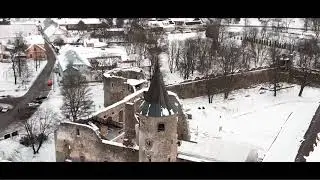 Drone view of Estonia Haapsalu Castle
