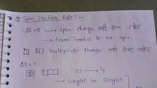 #Selection rules/ MSc chemistry 1st semester/ hindi notes/