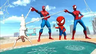 Franklin vs Spiderman & Spider-Girl in Indian Bike Driving 3D