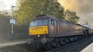 45407 &ldquo;Lancashire Fusilier&rdquo;+ 47804 passes through Westerton going South with the Jacobite (26/10/25)