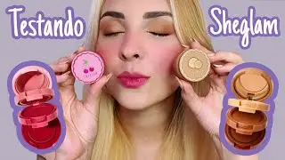 Testando Sheglam: Trio Cremoso de Blush e Batom e Trio de Sombras para Olhos (Maquiagens da Shein)