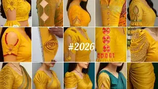 Yellow 💛 blouse sleeve design 2026/sleeves design for blouse/baju design/bahi design/aasteen design